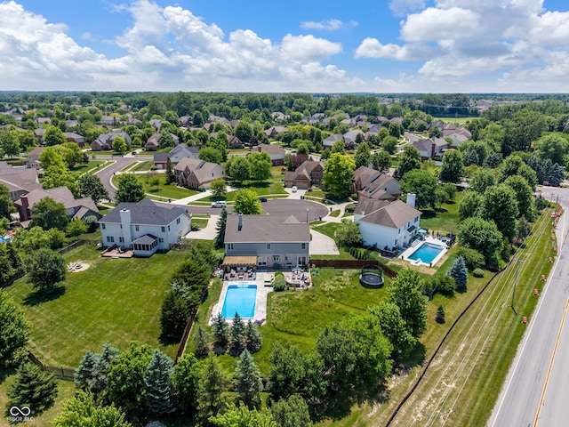 8754 Lily Ct, Zionsville, IN 46077 - aerial perspective of suburban area featuring a pool area
