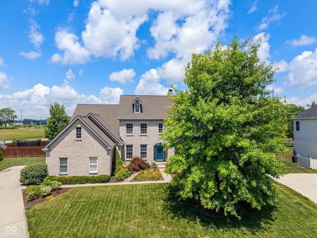 8754 Lily Ct, Zionsville, IN 46077 - view of front of house featuring brick siding and a chimney
