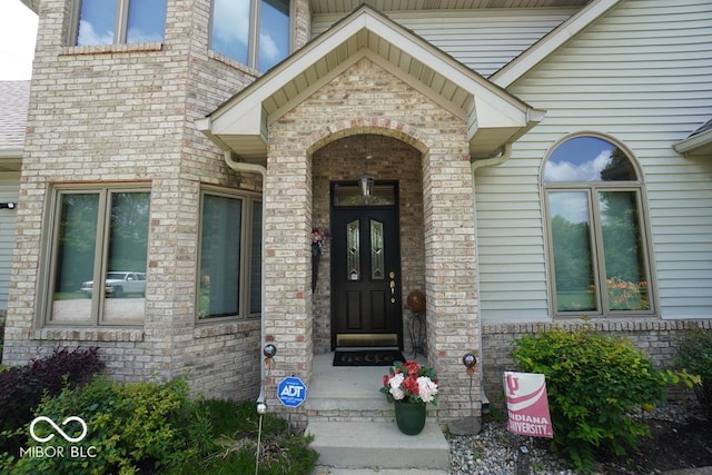 5586 S 200 E, Franklin, IN 46131 - doorway to property featuring brick siding