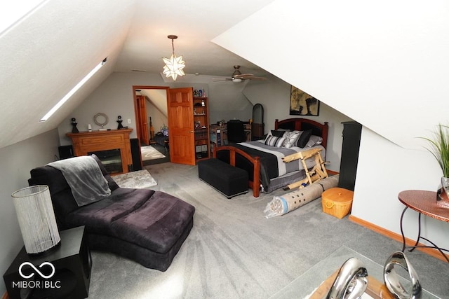 5586 S 200 E, Franklin, IN 46131 - bedroom featuring carpet and vaulted ceiling