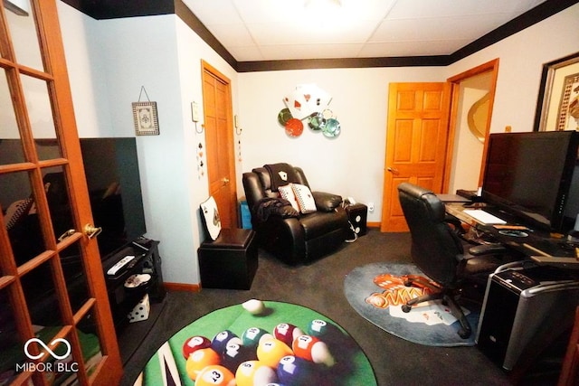 5586 S 200 E, Franklin, IN 46131 - office with carpet floors and a drop ceiling