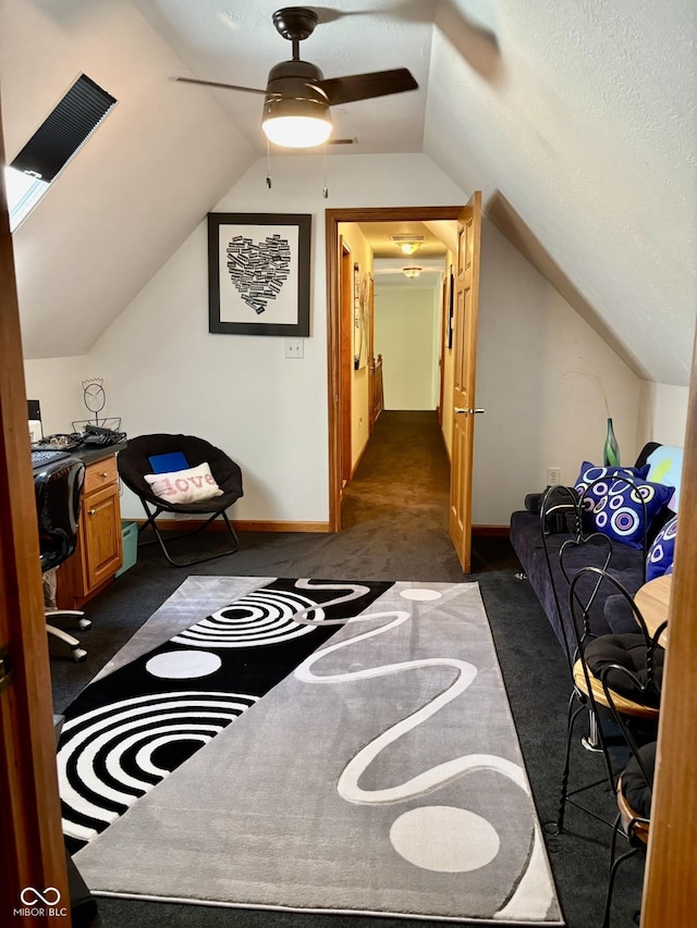 5586 S 200 E, Franklin, IN 46131 - bonus room featuring a ceiling fan, carpet, and lofted ceiling