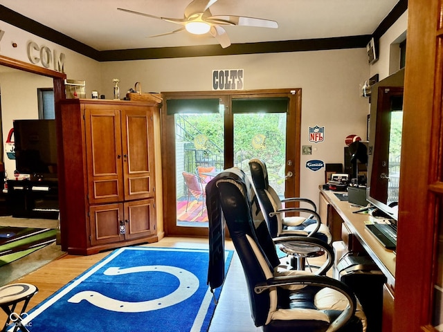 5586 S 200 E, Franklin, IN 46131 - office space with ceiling fan, healthy amount of natural light, and light wood-style floors