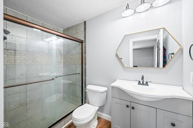 9267 N State Road 135, Morgantown, IN 46160 - bathroom featuring vanity, a shower stall, and wood finished floors