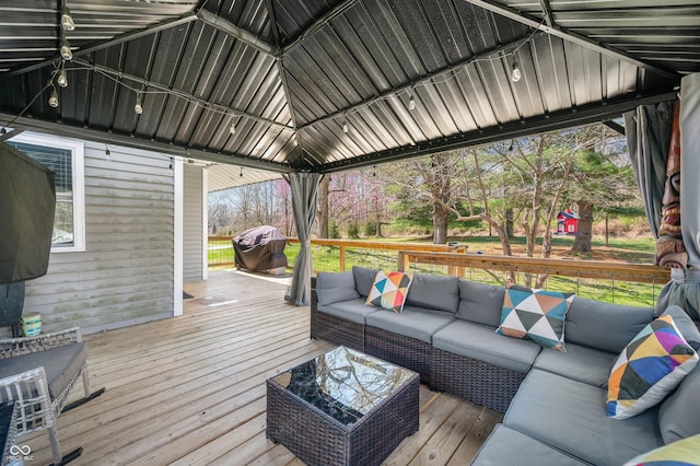 9267 N State Road 135, Morgantown, IN 46160 - wooden terrace with an outdoor living space