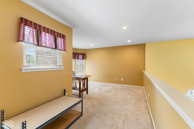 7412 Lattice Dr, Indianapolis, IN 46217 - hall with light carpet and recessed lighting