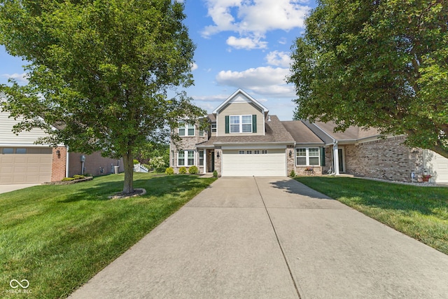 7412 Lattice Dr, Indianapolis, IN 46217 - traditional-style home with a front lawn, driveway, and brick siding