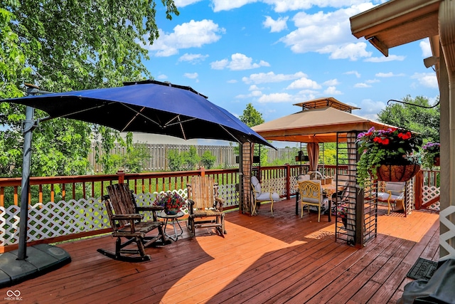 17401 Austrian Pine Way, Westfield, IN 46074 - deck with a gazebo and outdoor dining area