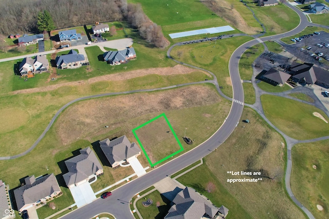 1130 Constitution Dr, Edinburgh, IN 46124 - aerial view of property and surrounding area featuring property boundaries highlighted and nearby suburban area