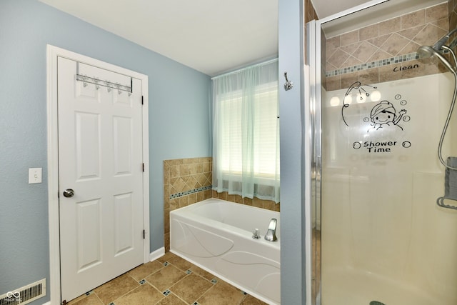 10539 Ross Xing, Fishers, IN 46038 - full bath with a stall shower, a garden tub, and tile patterned flooring