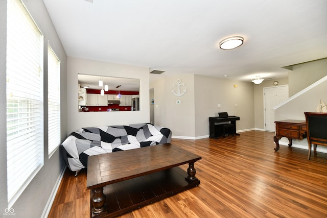 10539 Ross Xing, Fishers, IN 46038 - living area with wood finished floors and stairs
