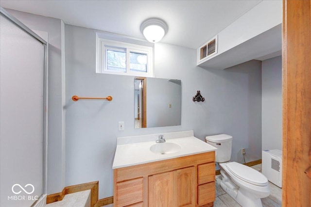11 N Restin Rd, Greenwood, IN 46142 - bathroom featuring vanity and a shower with shower door