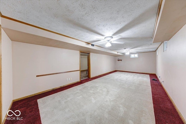 11 N Restin Rd, Greenwood, IN 46142 - below grade area featuring carpet and a textured ceiling