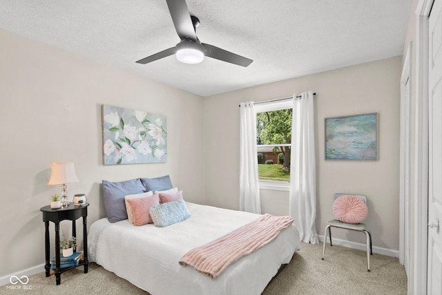 121 Hooton Blvd, Madison, IN 47250 - bedroom with light carpet, ceiling fan, and a textured ceiling