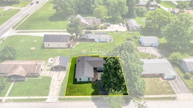 121 Hooton Blvd, Madison, IN 47250 - aerial perspective of suburban area featuring property boundaries highlighted
