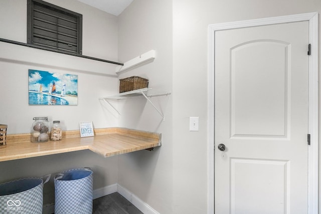 121 Hooton Blvd, Madison, IN 47250 - home office featuring baseboards and dark wood finished floors