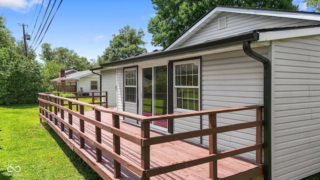 121 Hooton Blvd, Madison, IN 47250 - wooden deck featuring a lawn