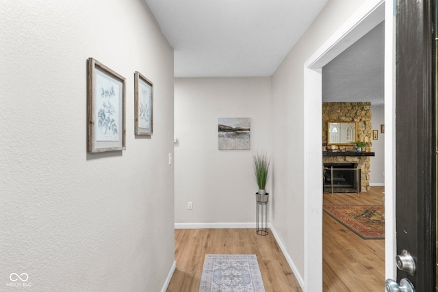 121 Hooton Blvd, Madison, IN 47250 - hallway with light wood-type flooring and baseboards