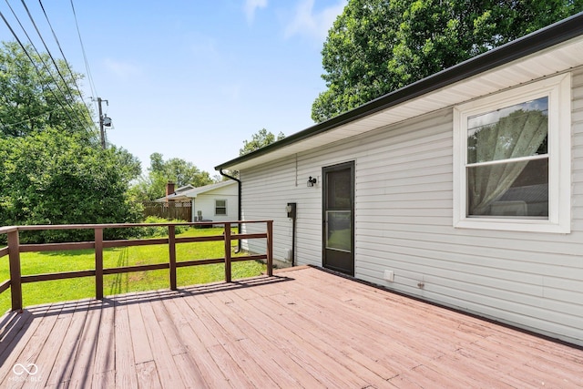 121 Hooton Blvd, Madison, IN 47250 - wooden terrace featuring a lawn
