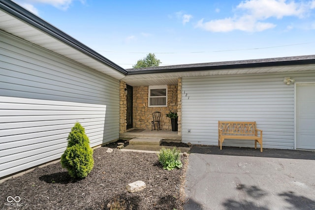 121 Hooton Blvd, Madison, IN 47250 - doorway to property featuring stone siding