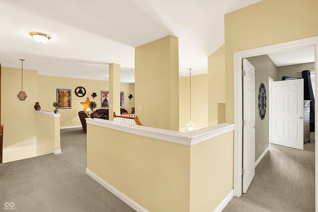 4704 Pearcrest Way, Greenwood, IN 46143 - hall featuring an upstairs landing and carpet floors