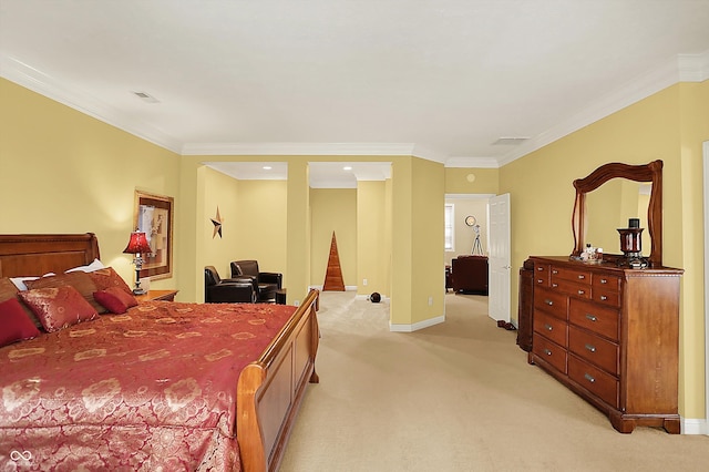 4704 Pearcrest Way, Greenwood, IN 46143 - bedroom with light carpet and ornamental molding