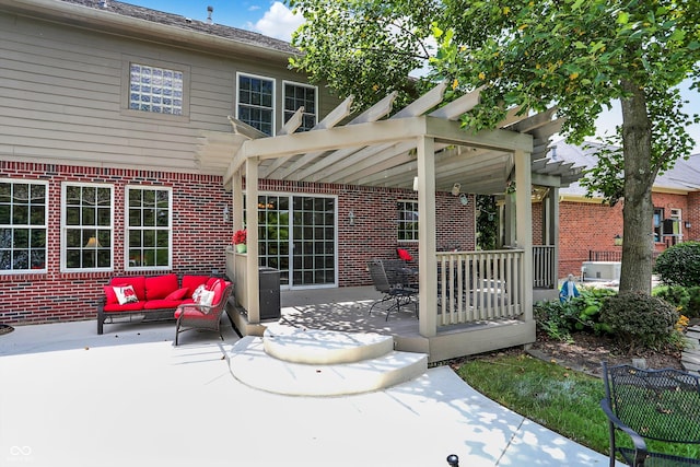 4704 Pearcrest Way, Greenwood, IN 46143 - view of patio / terrace with an outdoor living space and a pergola