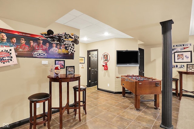 4704 Pearcrest Way, Greenwood, IN 46143 - bar featuring tile patterned floors and recessed lighting