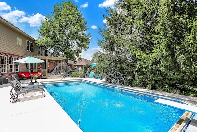 4704 Pearcrest Way, Greenwood, IN 46143 - view of swimming pool with a patio and a diving board