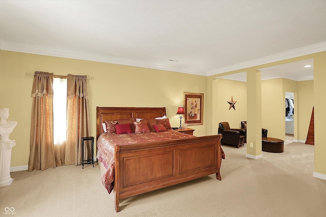 4704 Pearcrest Way, Greenwood, IN 46143 - bedroom with light colored carpet and ornamental molding