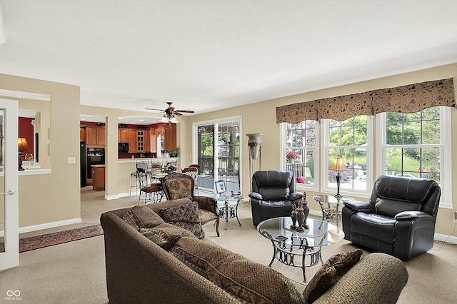 4704 Pearcrest Way, Greenwood, IN 46143 - living area with ceiling fan and light colored carpet