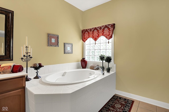 4704 Pearcrest Way, Greenwood, IN 46143 - full bath with a bath, tile patterned floors, and vanity