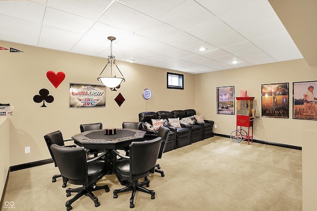 4704 Pearcrest Way, Greenwood, IN 46143 - playroom featuring carpet, a drop ceiling, and recessed lighting