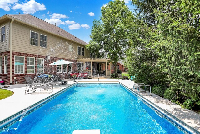 4704 Pearcrest Way, Greenwood, IN 46143 - outdoor pool with a patio and a pergola
