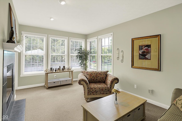 4704 Pearcrest Way, Greenwood, IN 46143 - living area featuring carpet floors and healthy amount of natural light