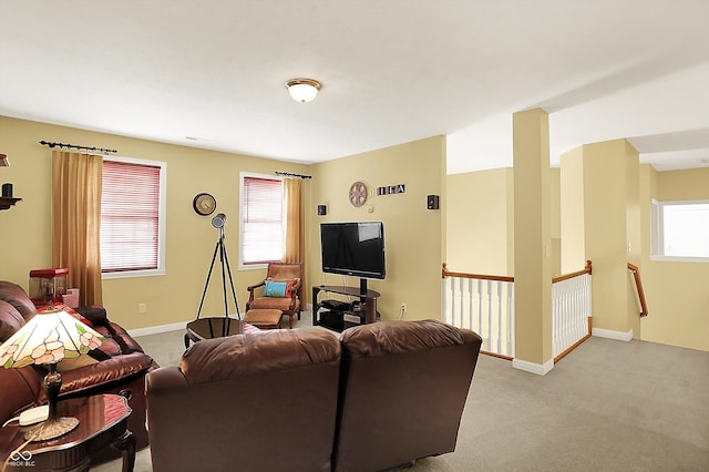 4704 Pearcrest Way, Greenwood, IN 46143 - living room featuring carpet and plenty of natural light
