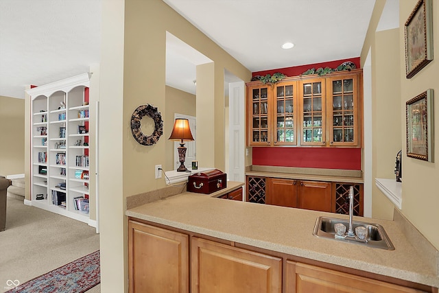 4704 Pearcrest Way, Greenwood, IN 46143 - bar featuring light carpet and recessed lighting