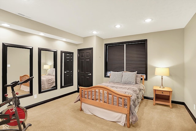 4704 Pearcrest Way, Greenwood, IN 46143 - bedroom featuring light carpet and recessed lighting