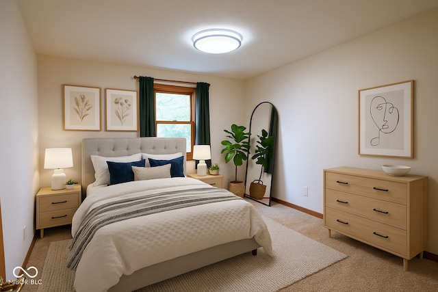 3363 Paddington Dr, Columbus, IN 47203 - bedroom featuring light carpet and baseboards