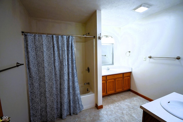 3363 Paddington Dr, Columbus, IN 47203 - full bath featuring vanity, tile patterned floors, and shower / tub combo with curtain