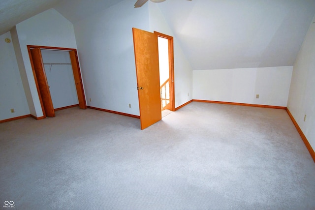 3363 Paddington Dr, Columbus, IN 47203 - bonus room with vaulted ceiling, a ceiling fan, and carpet