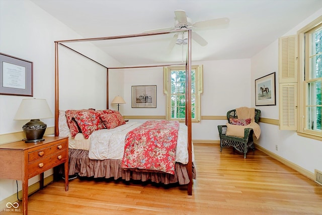 6280 N Chester Ave, Indianapolis, IN 46220 - bedroom featuring light wood-type flooring and a ceiling fan