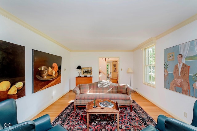 6280 N Chester Ave, Indianapolis, IN 46220 - living area with crown molding and light wood-style flooring