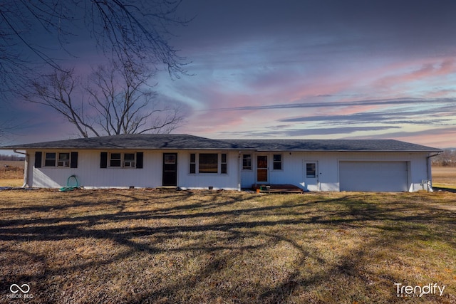 7300 N Banta Rd, Bargersville, IN 46106 - ranch-style house with an attached garage and a front yard