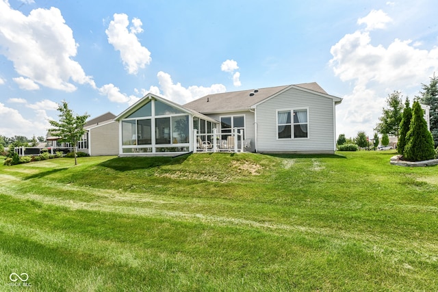 13427 Merryvale St, Fishers, IN 46037 - back of house featuring a lawn and a sunroom
