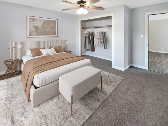 29 N State Road 29, Michigantown, IN 46057 - bedroom featuring a closet, ceiling fan, and carpet floors