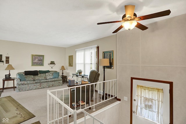 2777 S 600 E, Franklin, IN 46131 - carpeted living area featuring ceiling fan
