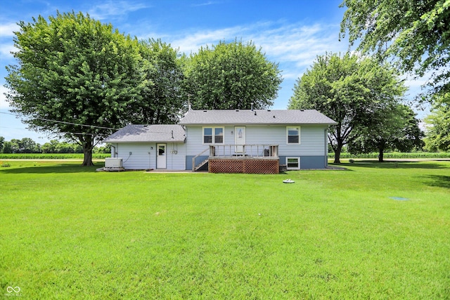 2777 S 600 E, Franklin, IN 46131 - rear view of property featuring a yard and a wooden deck