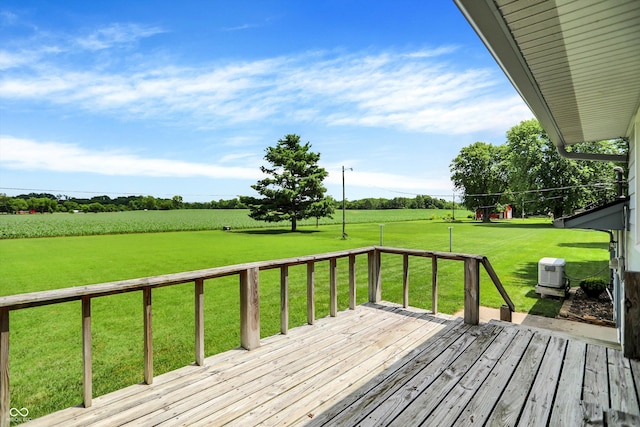 2777 S 600 E, Franklin, IN 46131 - wooden deck featuring a view of rural / pastoral area and a lawn