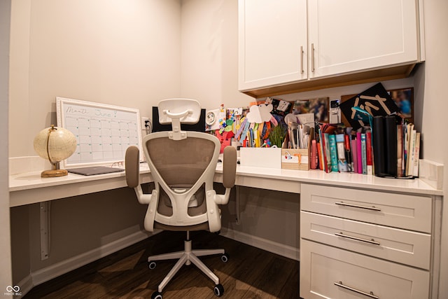 14404 Stairbridge Pl, Carmel, IN 46074 - office area with dark wood finished floors and built in study area
